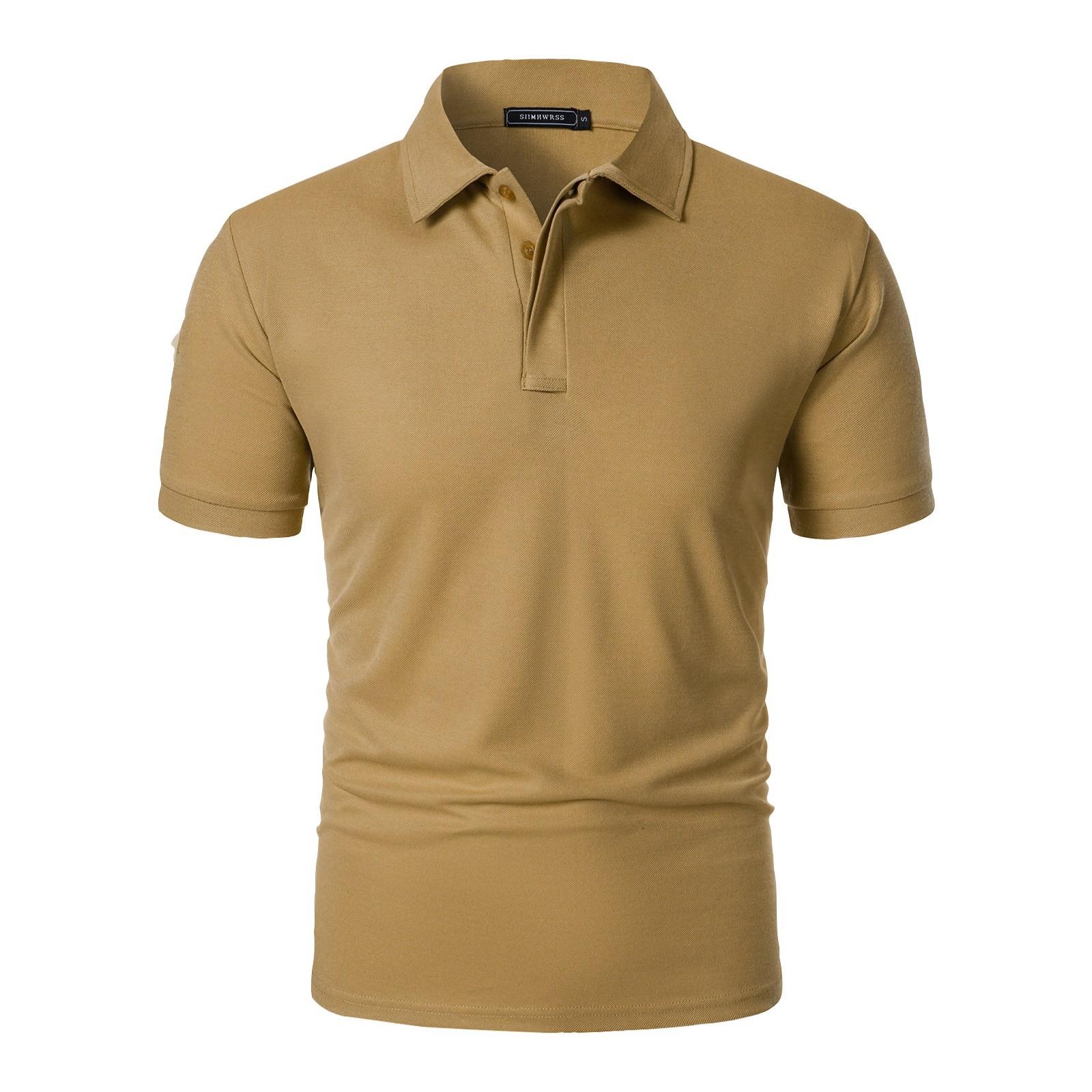 

Men s Color Button Lapel Short Sleeve Top Men s Casual Fashion Shirt XXXL хакі