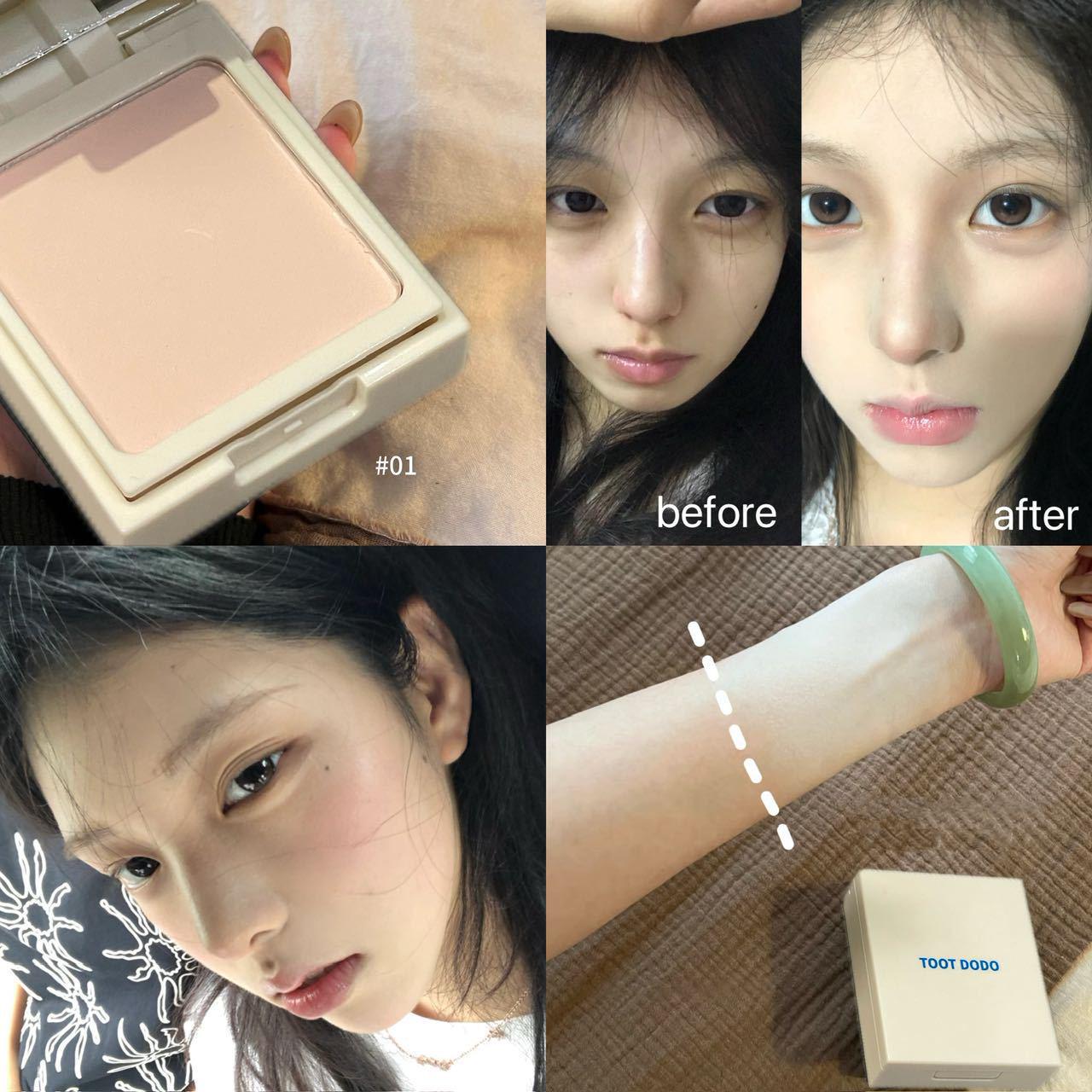 TOOTDODO Perfect Soft Light Powder: Matte Foundation & Concealer, No Cake, Oil Control, Translucent Brightening. 10g