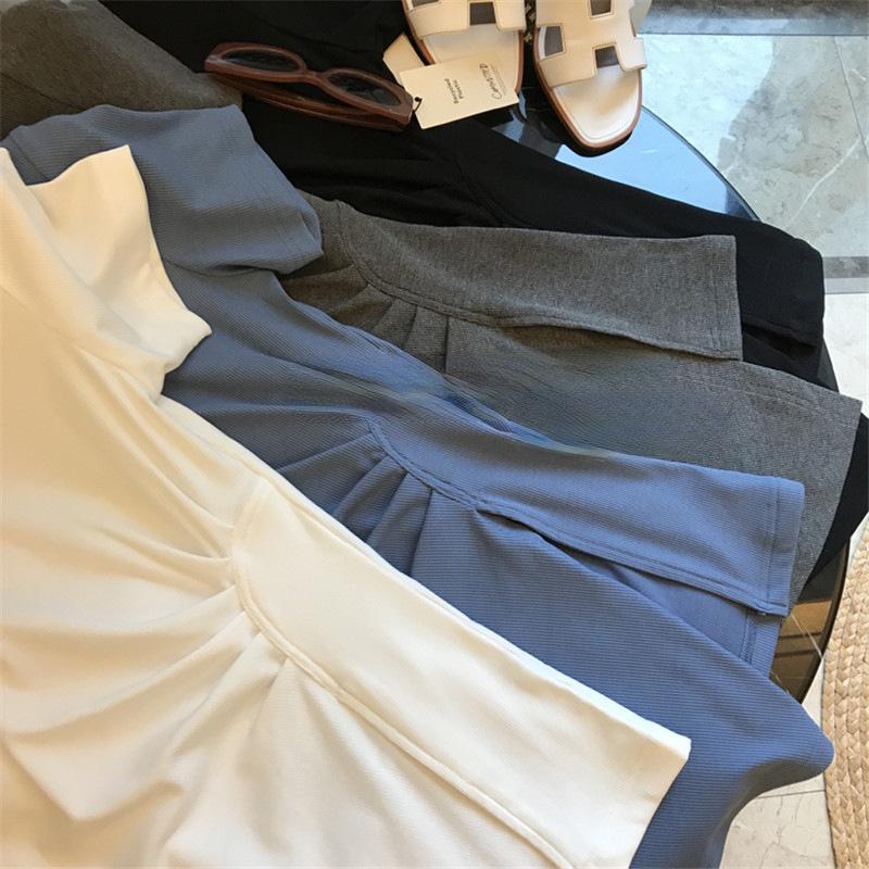 Top de damă cu talie laterală elastică, plisat, cu crăpătură și mâneci scurte - Tendință Vara 2025