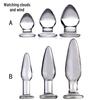 Glass Butt Plug Massager: Anal Dilator with Tail Beads for Male and Female