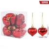 Christmas Plastic Heart Ornaments Hanging Decorations for Xmas Tree Home Festive Party Supplies Love Shape Ornaments with String