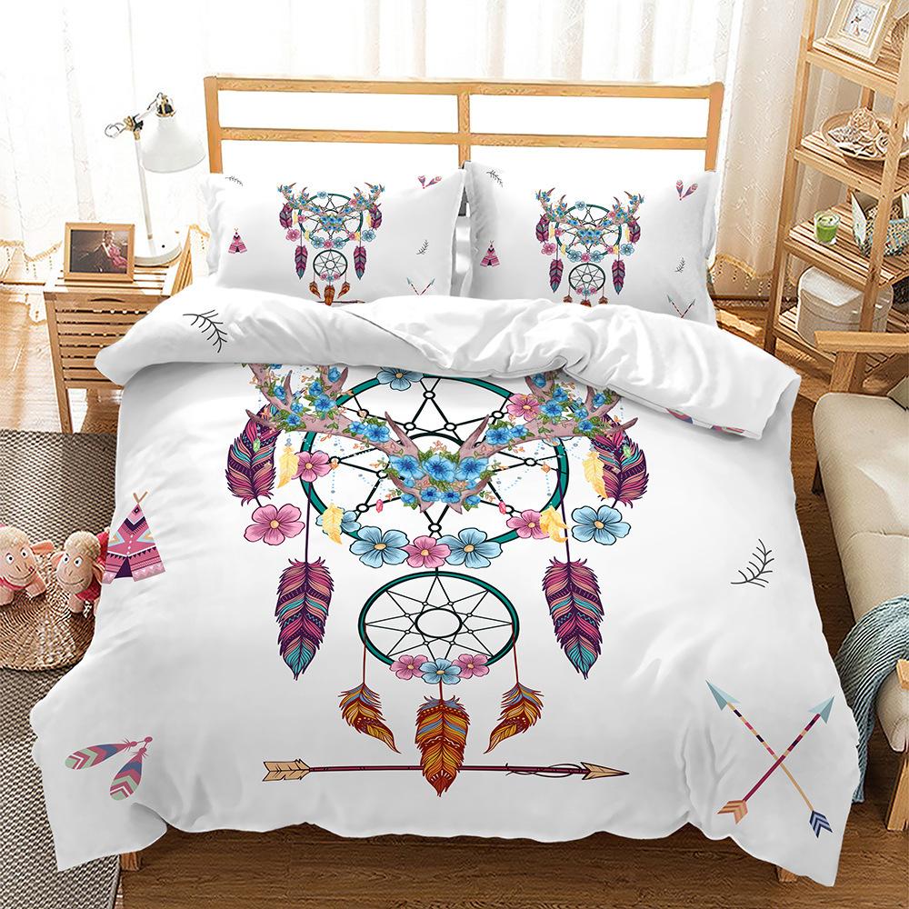 Quilt Cover Dream Catcher Wind Chime 3D Quilt Cover Three-Piece Digital Kit Four-Piece Set 135 * 200 90g