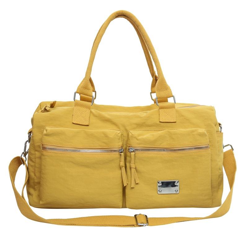 

Travel Bag Double Pocket Design Large Capacity Luggage Bag Hand Shoulder Storage Bag жовтий