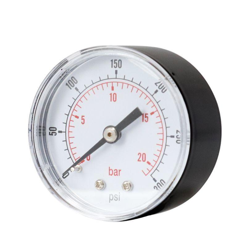 Professional Pressure Gauge 52mm Dial 1/4" BSPT Horizontal 0/15,30,60.100,160,300 PSI & Bar