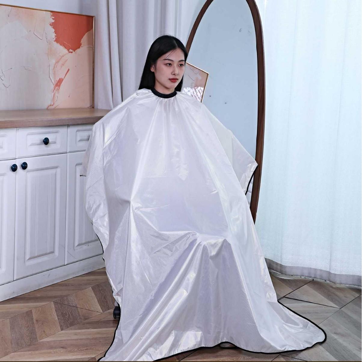 Прозрачный фартук для стрижки из ледяного шелка - Высококачественный парикмахерский салонный фартук и накидка для парикмахера