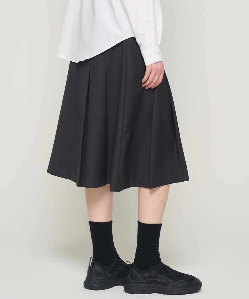 Cargo Bros For Woman Pleated Long Skirt (Black)