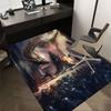 1pc Fire and Blood Office Carpet Chair Mats, Home Decor Mat Fantasy Theme Mat Durable Mat, Dragon Decor,Suitable for Fantasy Theme Lovers