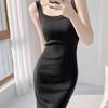 Summer Tank Halter Women Sexy  Casual Solid Clothing Chic Club Female Vintage Girl Sleeveless Elegant Dress