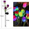 Stainless Steel Solar LED Light Waterproof Modern Lawn Lamp Creative Simulated Tulip Rose Flower Lamp Christmas