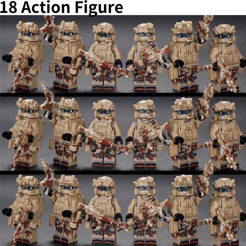 Ghost Special Police Military Special Forces Building Blocks Compatible With Boys' Construction Toys With Shields And Buckets