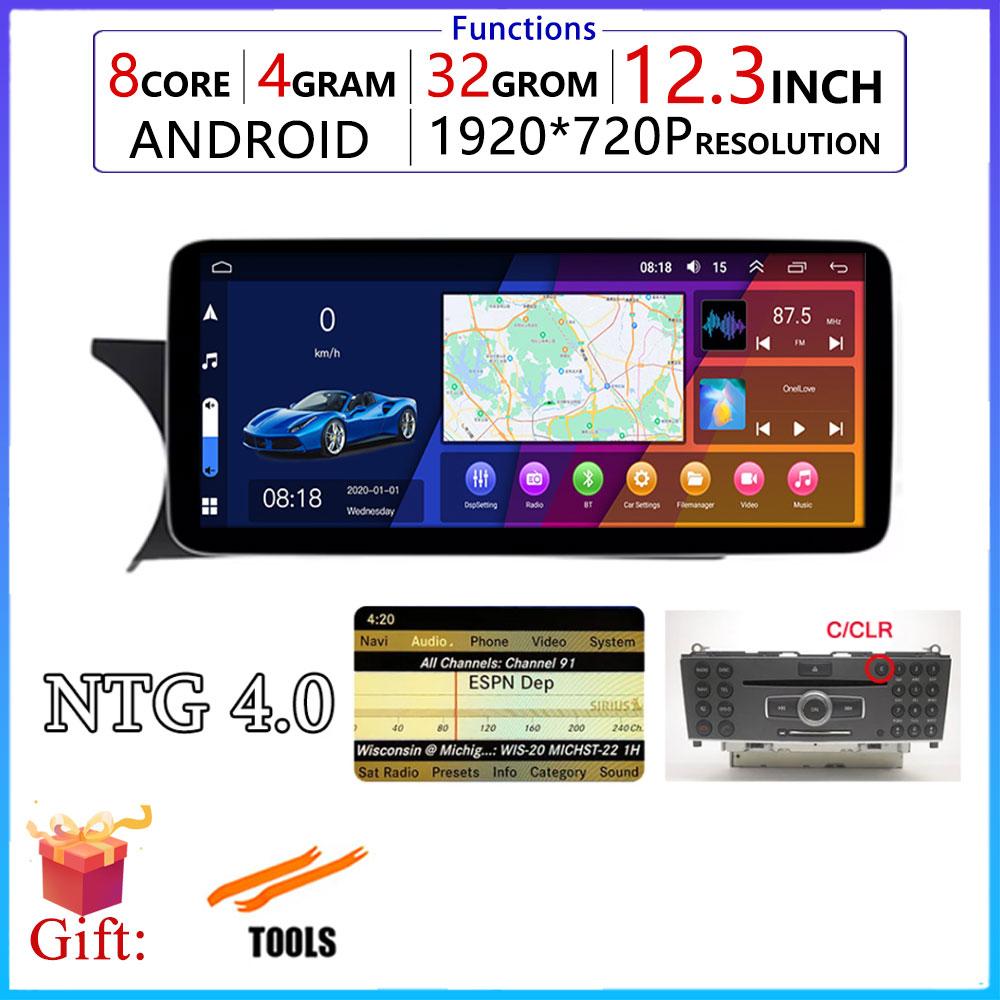 Android OS 12.3'' For Mercedes W204 W205 X253 W446 2007 - 2018 4G WIFI IPS Screen Car Stereo GPS Navigation Auto Radio