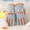 Cartoon Dinosaur Children Winter Gloves Thicken Warm Boys Girls Five Finger Gloves Kids Plush Outdoor Riding Ski Gloves