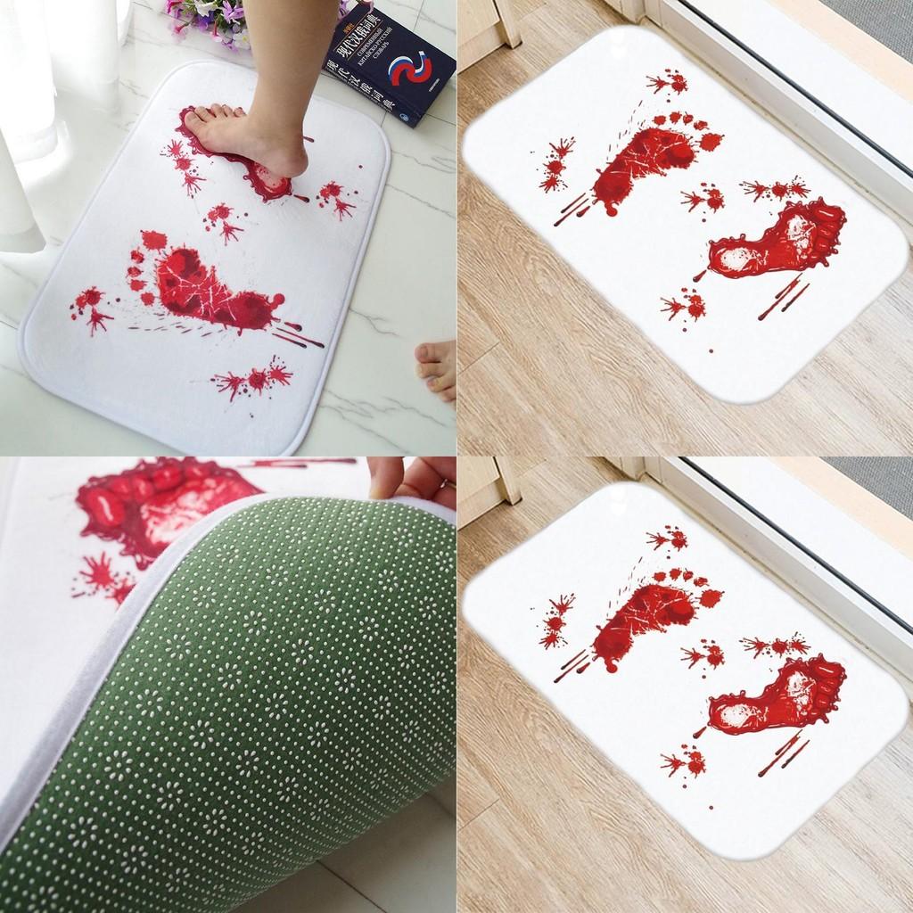 Halloween Blutfußabdruck Muster Bodenmatte mit wasserwaschbarem Material für Wohnzimmer und Küche