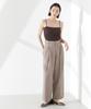 Nano Universe Antibacterial and Deodorizing Ribbed Camisole with Cups and Double Size F Straps, Women's, 050, Brown, 673-5124300