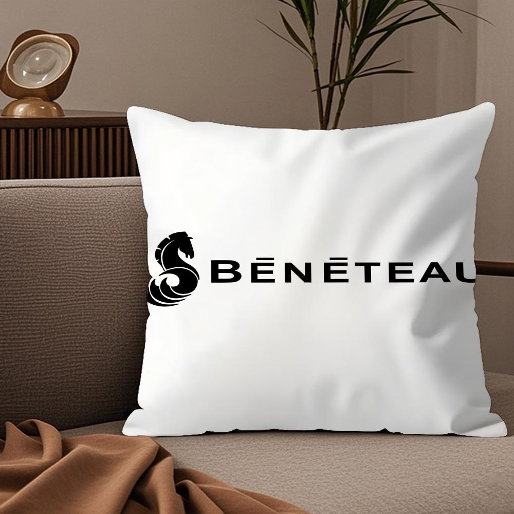 Cartoon BBeneteauS YYachts Pillow Case Silky elegant Comfort Sofa Bed Invisible zipper