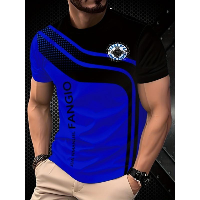 

Men s 3D Blue Casual Simple Fashion T-shirt S