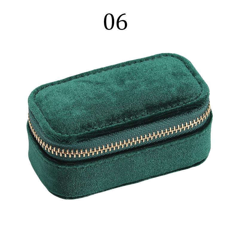 Mini Ring Box Travel Jewelry Box Ring Zipper Velvet Storage Case Jewel Packaging Earrings Necklace Organizer Storage Box Trip