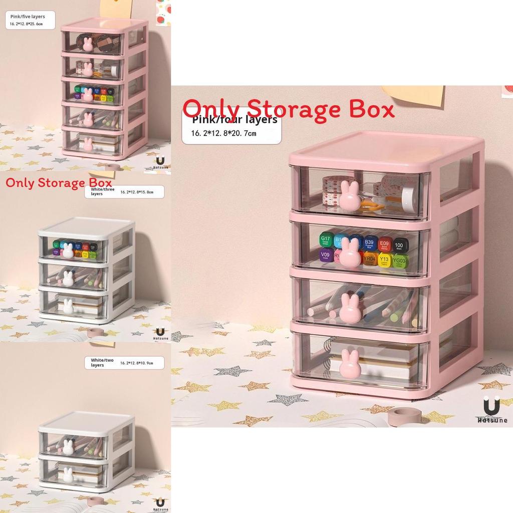 Cartoon Bunny Plastic Drawer Organizer With Dividers For Jewelry And Cosmetics Storage