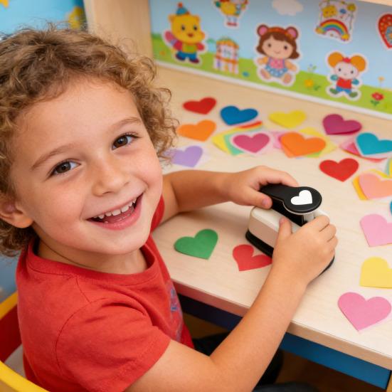 Heart-Shaped Paper Punch Set 9/16/25mm Embossing Machine for Scrapbooking DIY Card Making Zinc Alloy Craft Punches for Paper Gifts