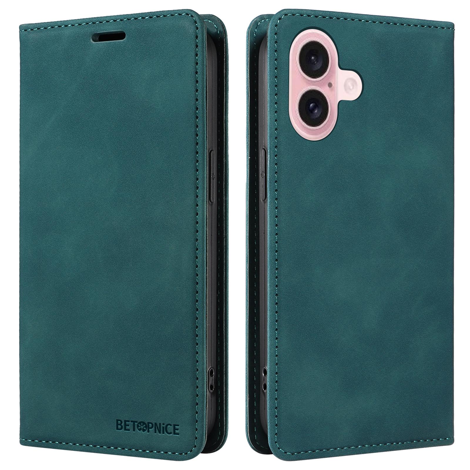 

BETOPNICE 003 для iPhone 16 шкіряний чохол гаманець підставка захисна кришка телефону