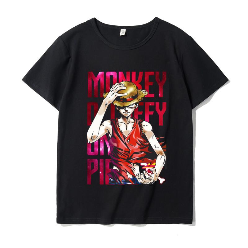 

2026 One Piece anime Print Tshirt Esro Luffy Zoro shortsleeved male anime cartoon ins Loose 3XL