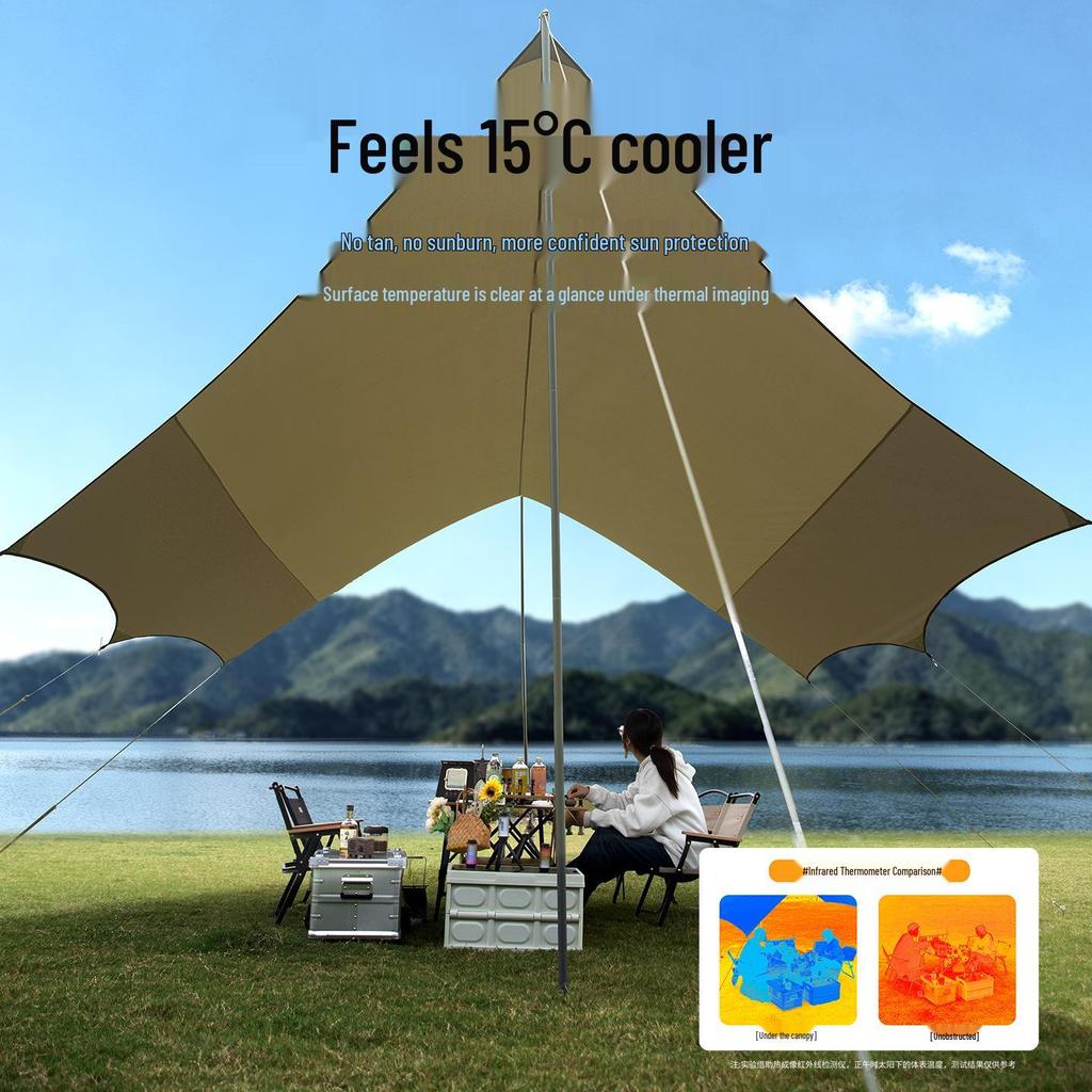 Mountain Guest Feiyun Outdoor Sun & Rain Protection Canopy Tent with 210 Silver-Coated Oxford Cloth