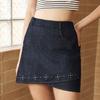 ELLE Retro Embellished A-Line Mini Skirt