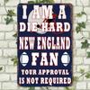 Vintage New England Football Fan Eisenschild (x) Wetterfest Wasserdicht Wandkunst Ideal für Haus Café oder Gartendekoration