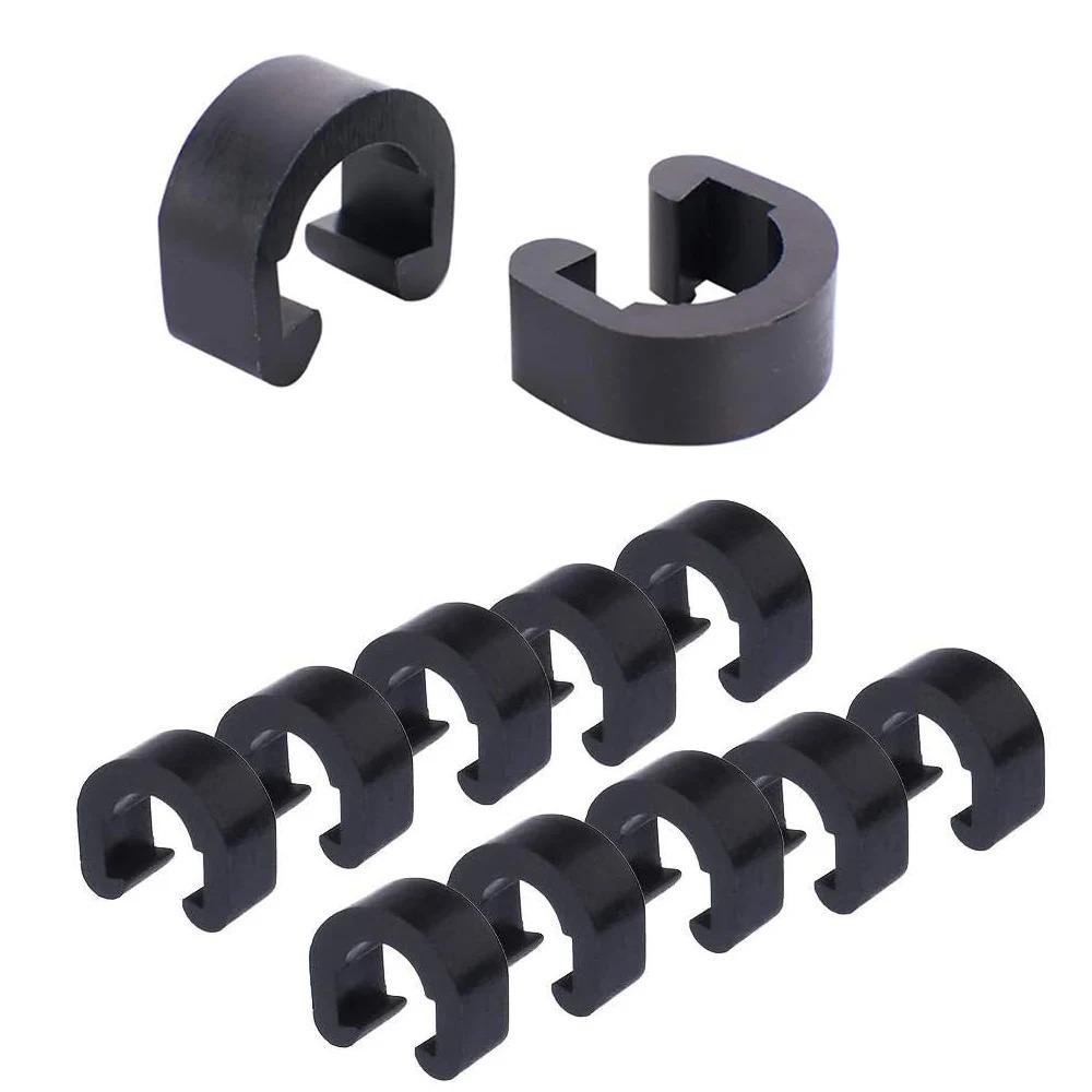 100/50pcs Plastic Bicycle C-Clips Clamps Housing Hose Guide Clamps Bike Brake Derailleur Shifter Cable Fixed Clips Frame Buckle