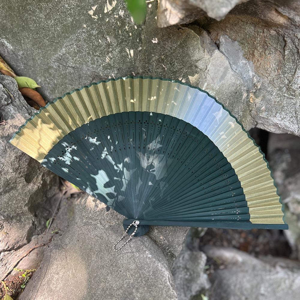 Ancient Cheongsam Fan Bamboo Rib Dance Hand Fan Portable Cherry Blossoms Folding Fan  Summer