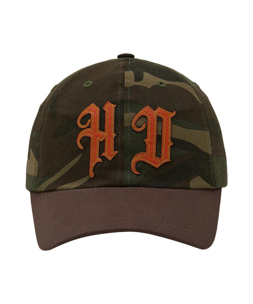 HOODHOOD Hd Artificial Leather Applique Camo Ball Cap Khaki