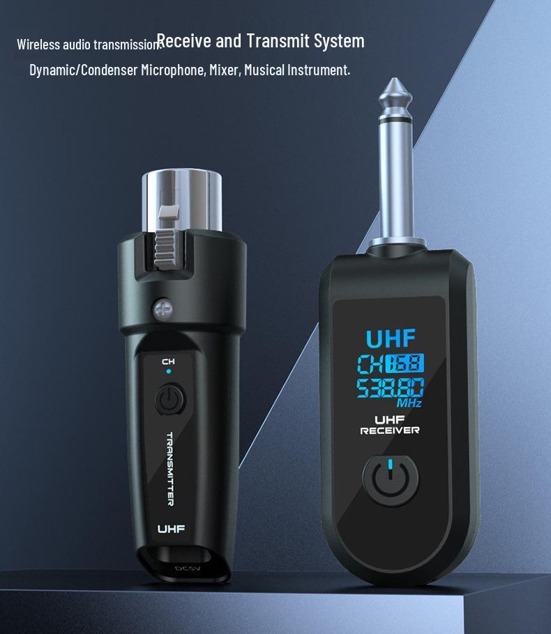 Kusster Guitar Converter: Wired to Wireless Microphone Handheld 2.4G Transmission System, Rechargeable