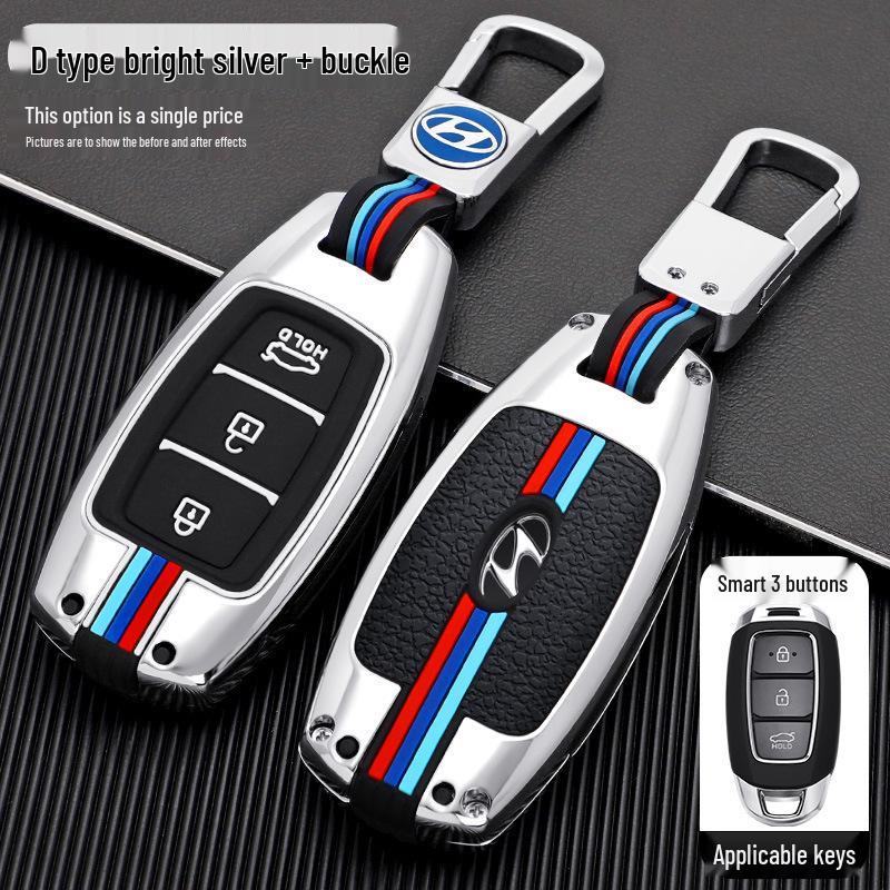 Hyundai ix35 Key Cover for IX25, Mistra, 7th Gen Elantra - Metal Shell Key Bag & Buckle