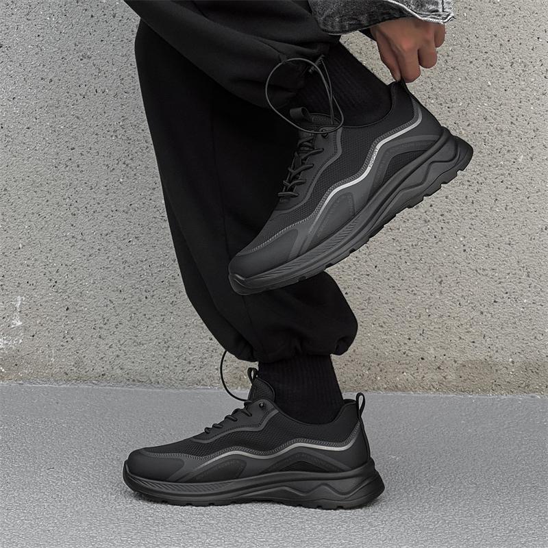 Sneakers Trendy and comfortable sports style design Outdoor street walking High quality luxury shoes Breathable Black