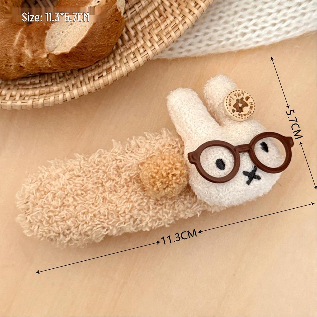 Cute Plush Rabbit Hair Clip for Autumn/Winter - Versatile Updo and Ponytail Hair Accessory