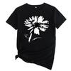 Summer Round Neck Floral Print Top Fashionable Casual Short Sleeved Women's Pure Cotton T-shirt