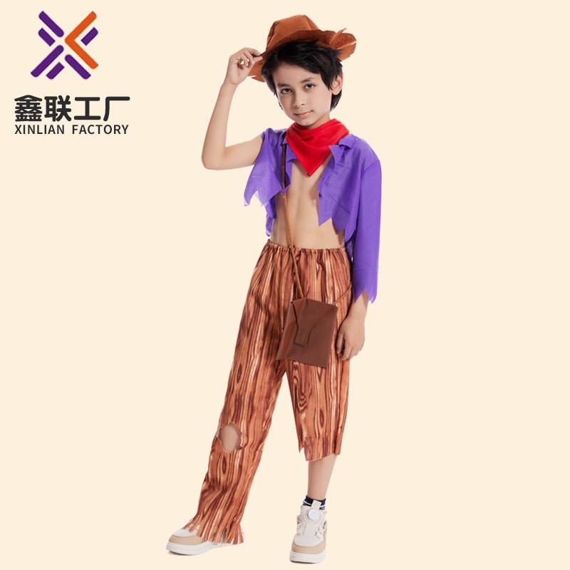 Halloween Costume Kids Tribal Primitive Cosplay Outfit Unisex Festival Stage Performance