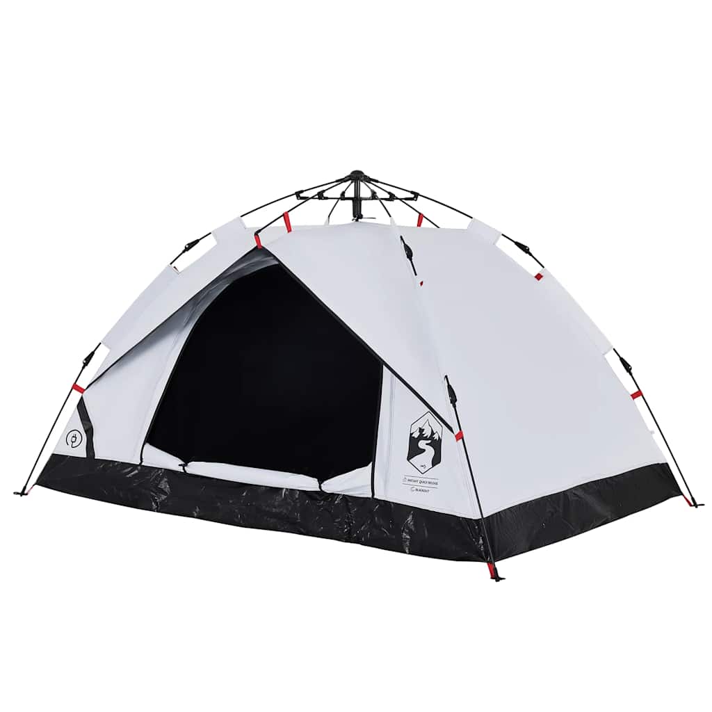 Dome Camping Tent for 3 Persons White Blackout Quick Release