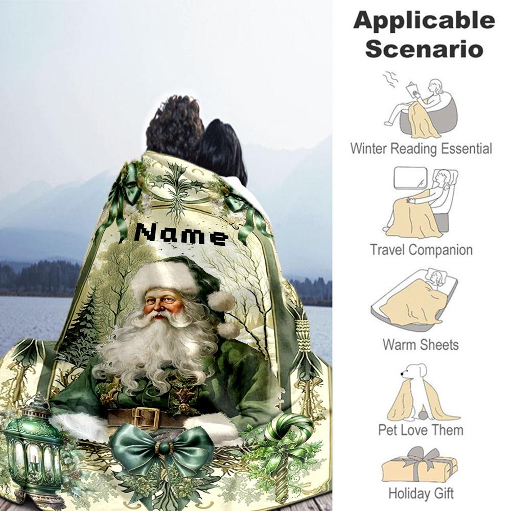 Christmas Style Customize Text Blanket Gift Customizable Blanket Soft & Cozy Perfect for Nap Chair Office Office Chair Four Seasons Universal