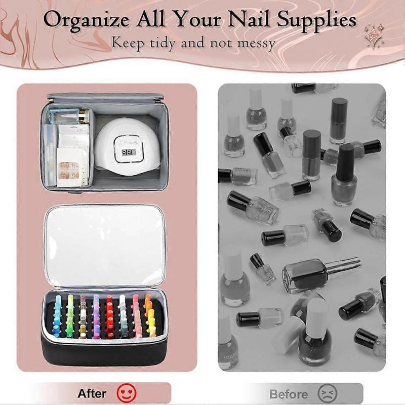 Nagellack-Organizer-Koffer Rucksack für 96 bis 100+ Flaschen(15ml/0,5 fl. oz.) UV-Nagellampe, Nagel-Organizer und Aufbewahrung
