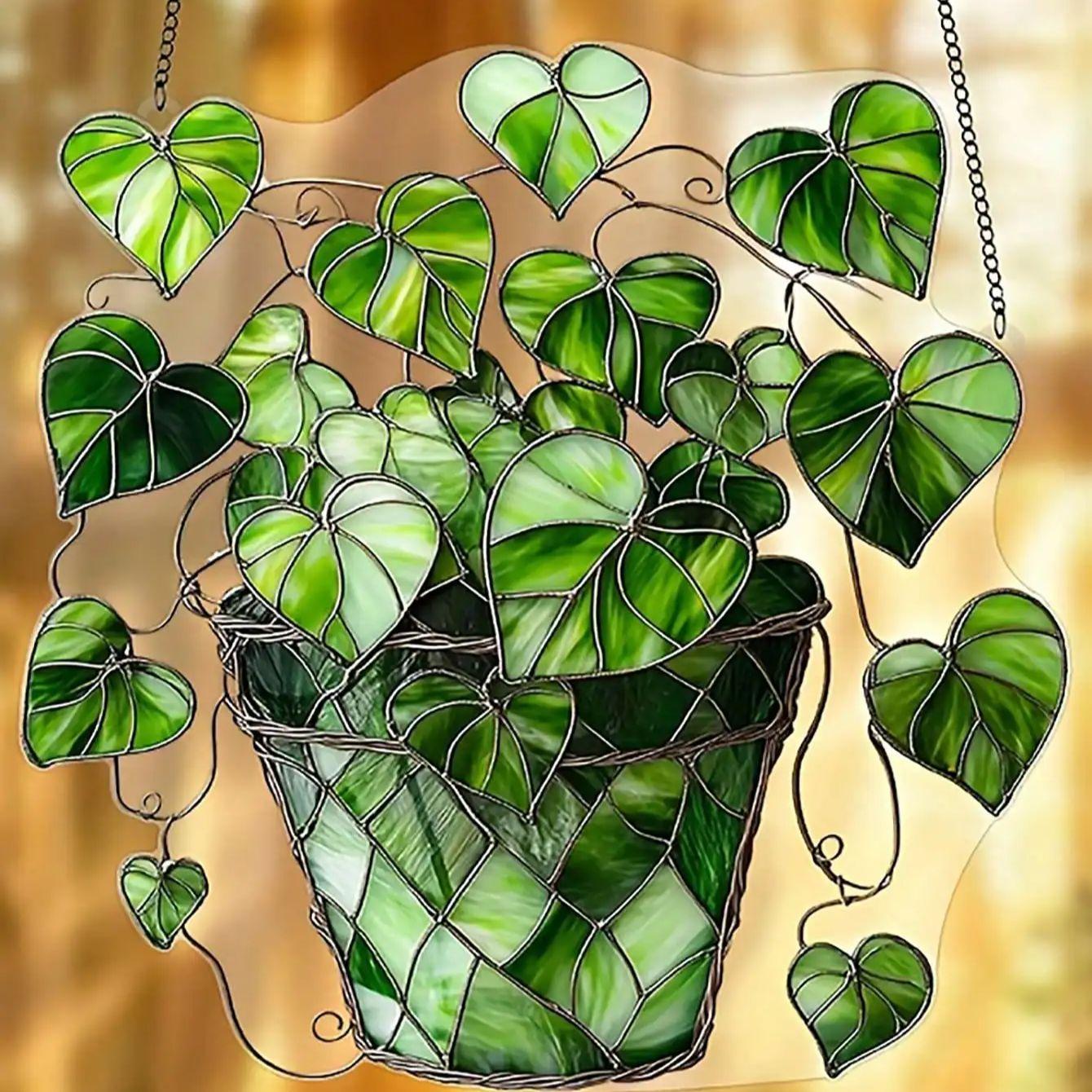 

1 шт. зеленый лиственный солнцезащитный козырек для растений, настенное искусство с растениями, подарок для любителя растений, украшение для домашнего сада, украшение для дома