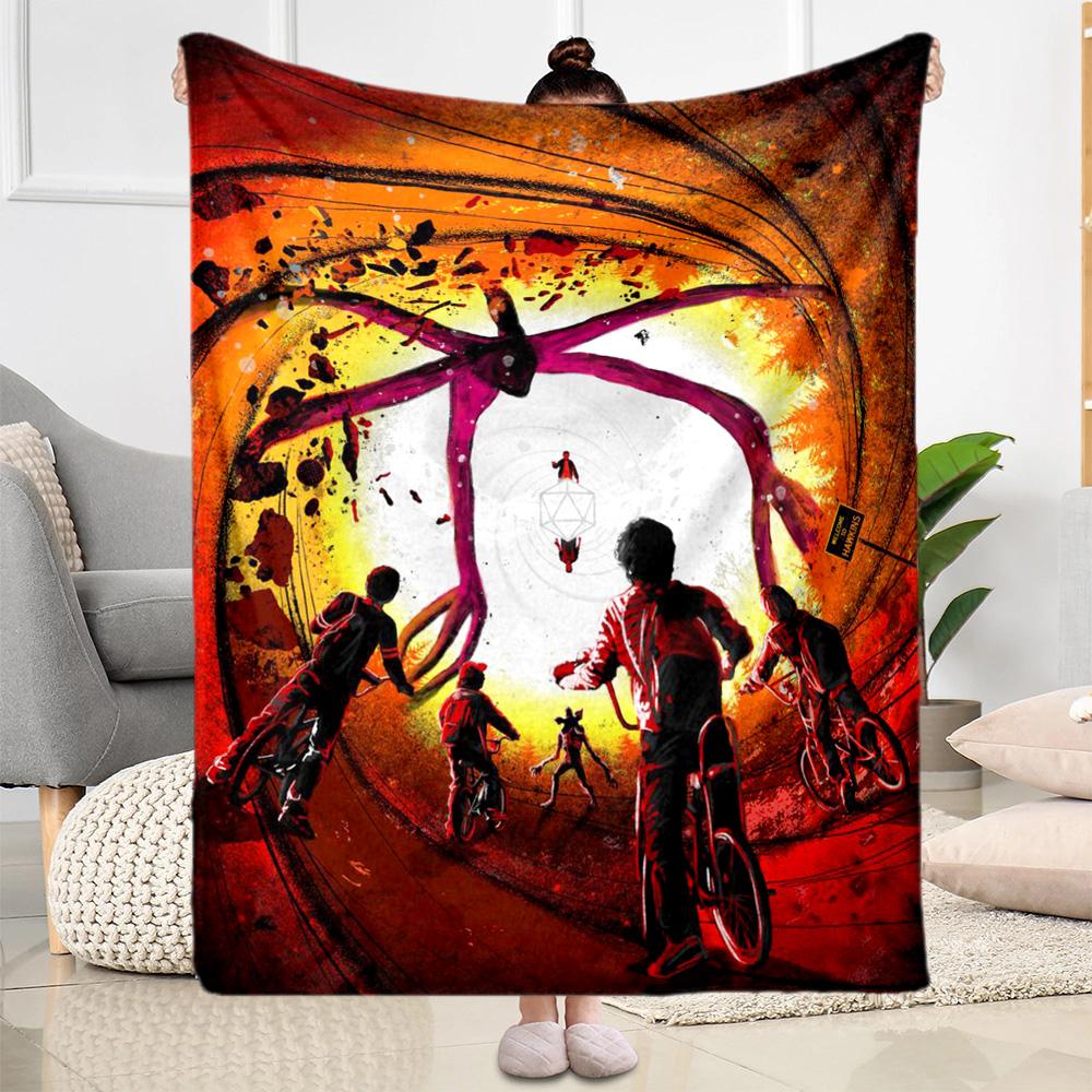 Stranger Things Blanket Suitable for sofas,travel, living rooms also a good gift for friends and family Suitable for all seasons.