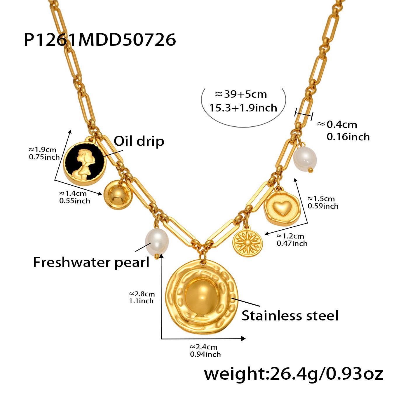 Qiong Yao Square Zirconia Heart Necklace with Freshwater Pearls & 18K Gold