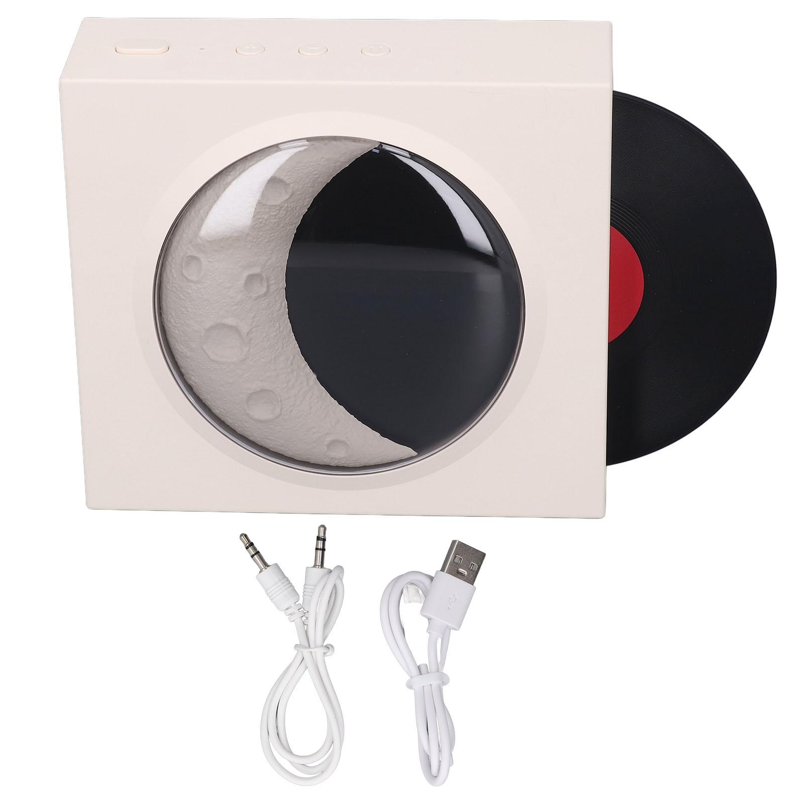 

Ретро BT динамик Moon Alarm Clock инновационный беспроводной маленький динамик для домашнего офиса Moon Rock черный Moon White