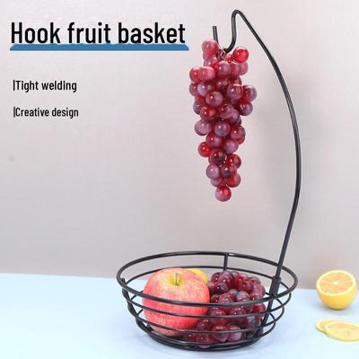 Iron Fruit Basket with Detachable Banana Hook - Creative Storage Rack for Snacks