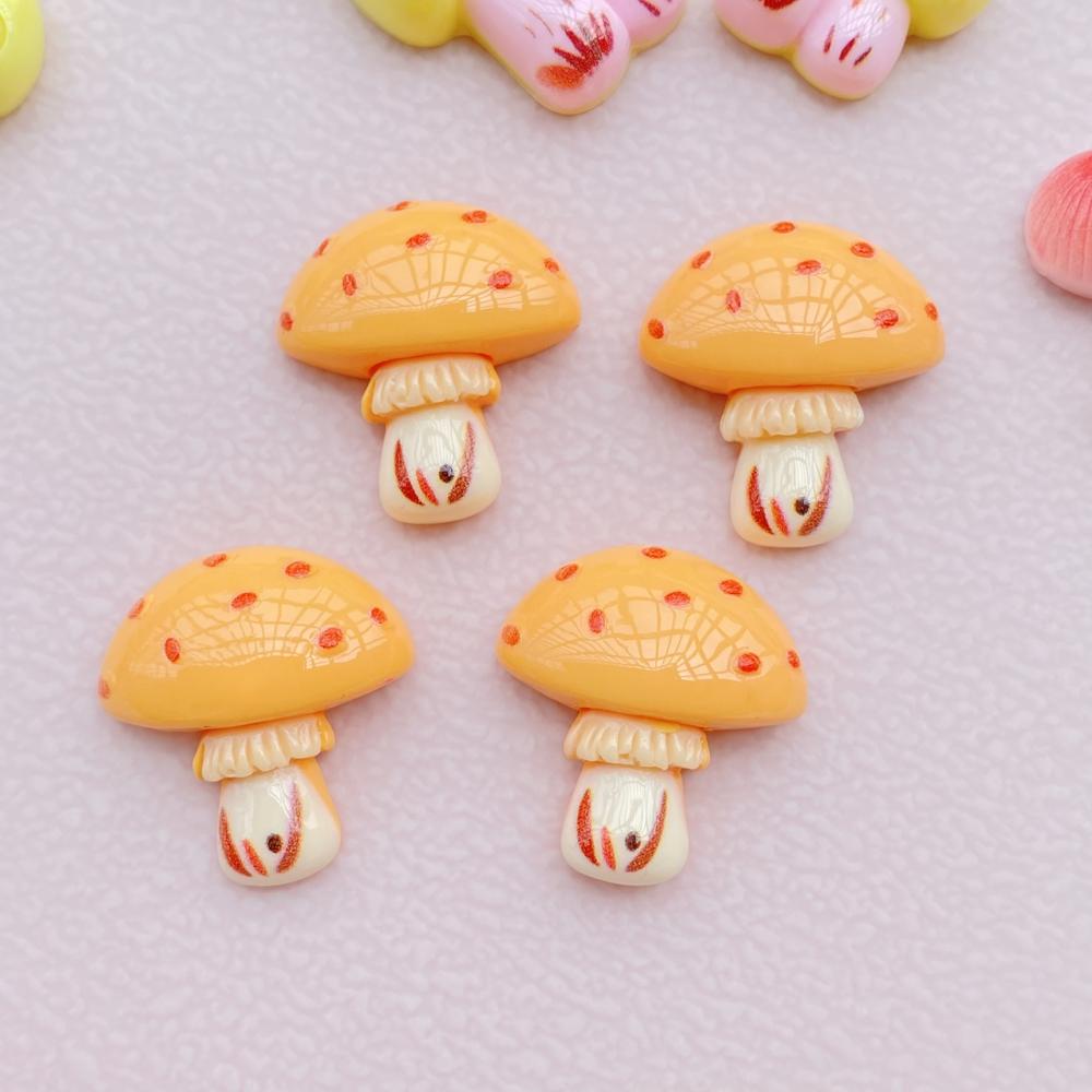 10Pcs New Resin Cartoon Mushroom Series Flat Back Cabochons Scrapbooking DIY Jewelry Craft Decoration Accessories