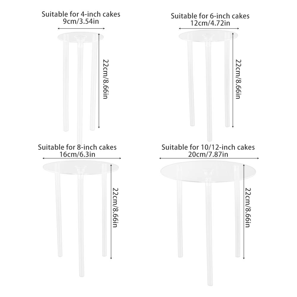 Cake Stand Multi-Tier Dessert Tower Reusable Cake Plate Supports with 12 Plastic Pillars Cake Stand Decoration for Birthday