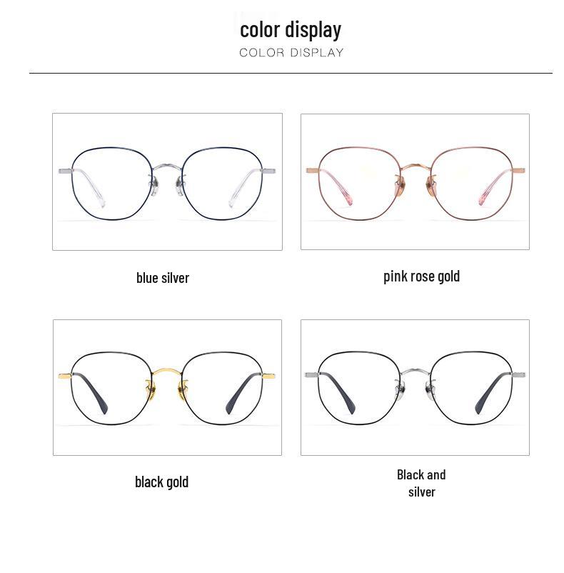 Bestfen BW87010 Ultralight Polygonal Titanium Eyeglass Frame for High Power Myopia