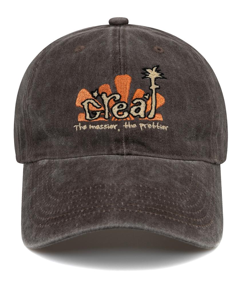 Bichiseuaenkeulim Creaf Stone-Washed Ball Cap-Brown