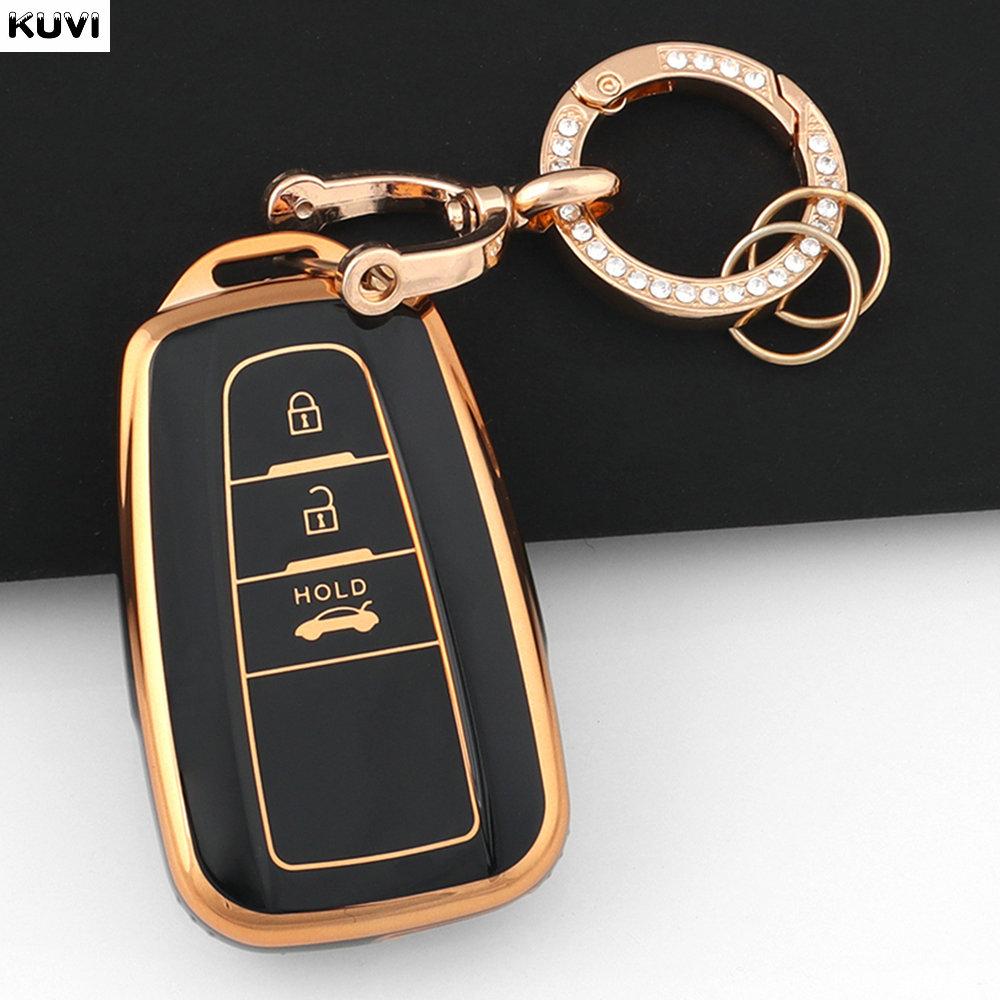2 3 Button Tpu Car Key Case Cover Shell For Toyota Prius Camry Corolla Chr C-Hr Rav4 Land Cruiser Prado Fob Keychain Accessories